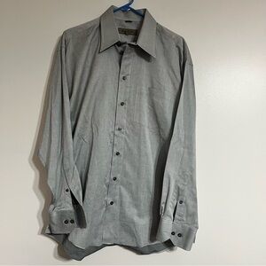 Men’s Kenneth‎ Cole Collection Long Sleeve Gray Dress Shirt Size 17 34/35